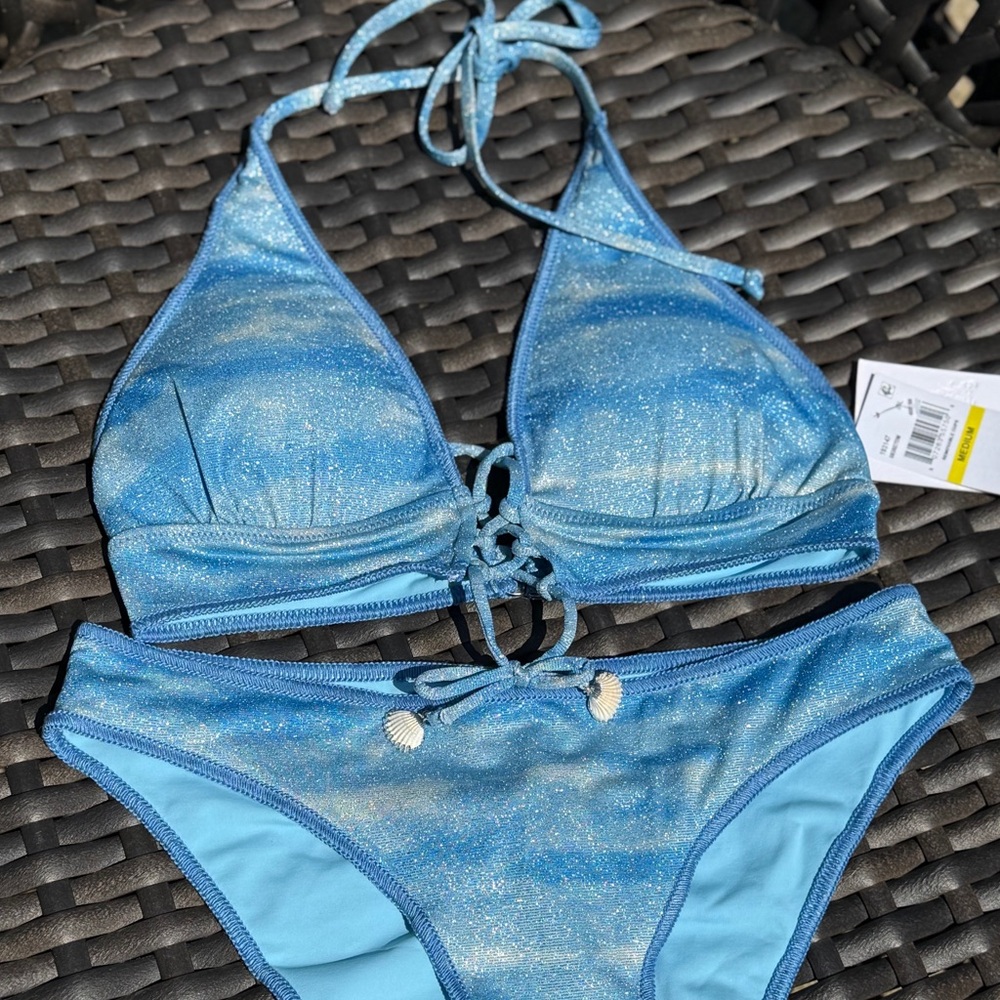BECCA Sparkling Blue Bikini - Size S/M - NWT